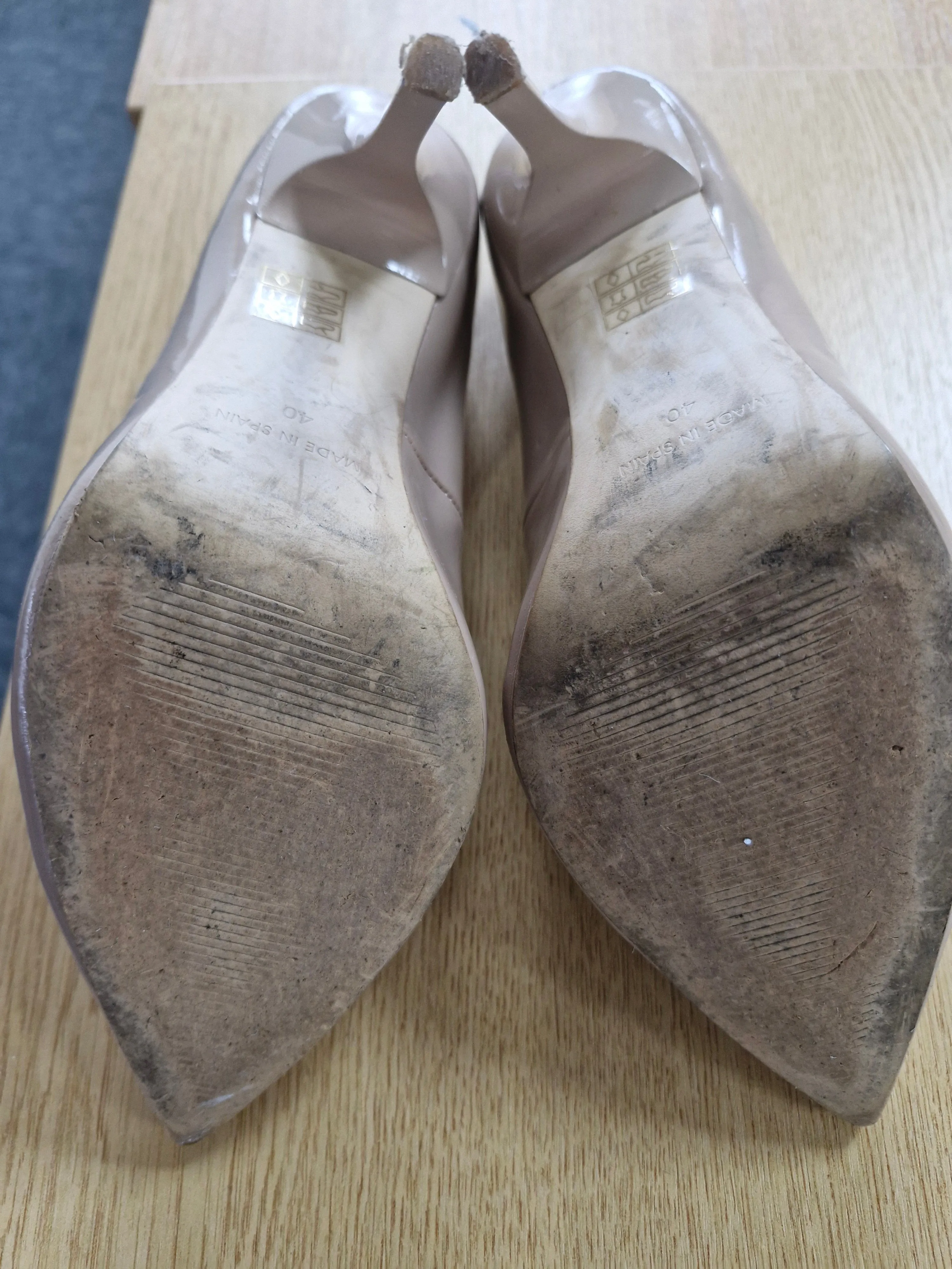 Beige Office Patent Heels / Well Worn