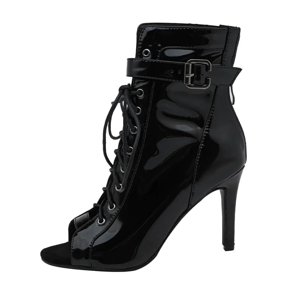 Black Leather Lace Up Dance shoes