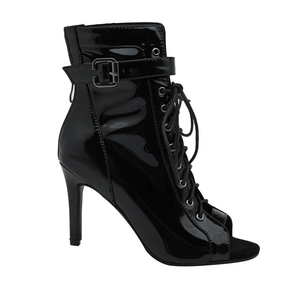 Black Leather Lace Up Dance shoes