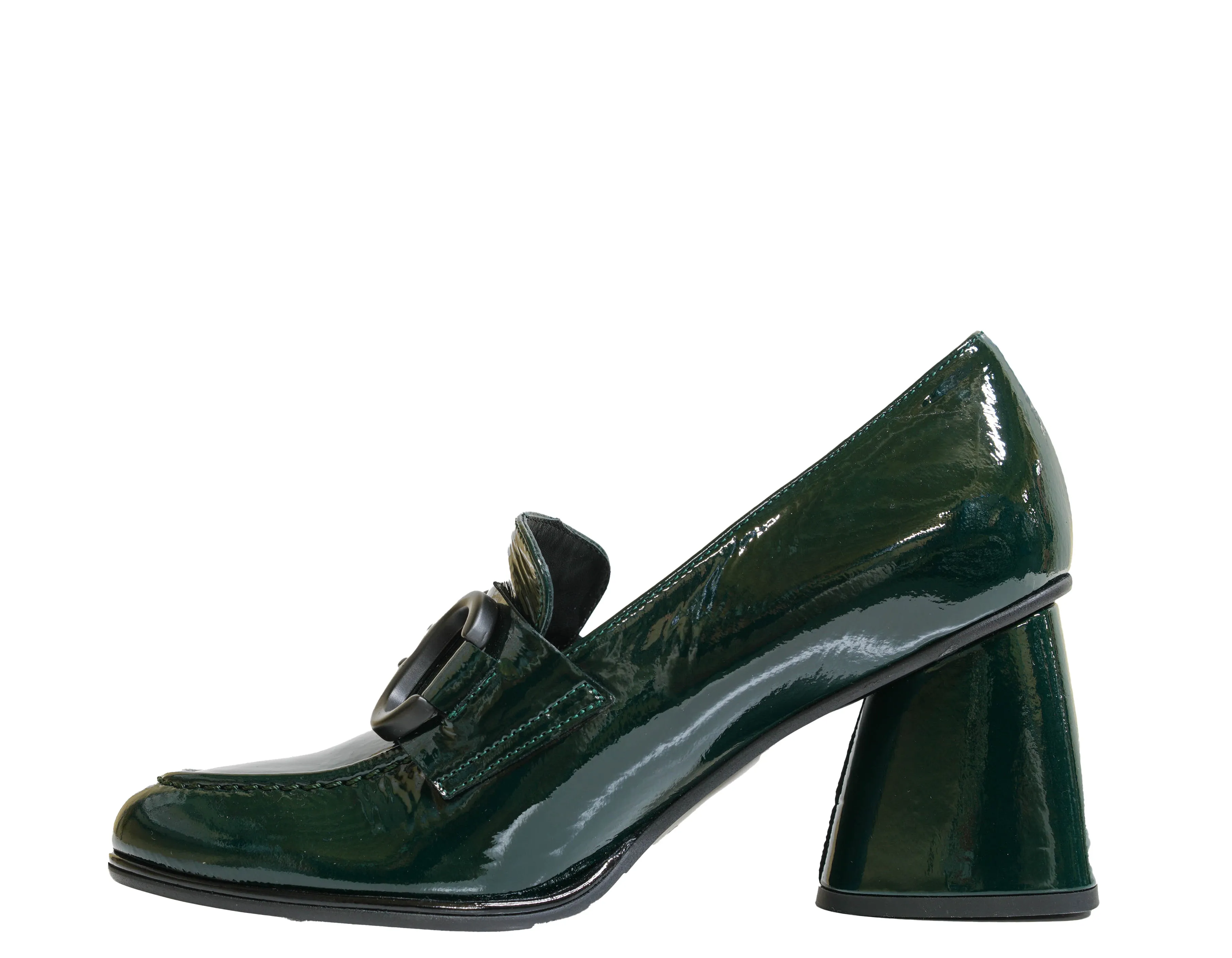 Bruglia Women’s Green Patent Leather Buckle Loafer 8916 30% OFF