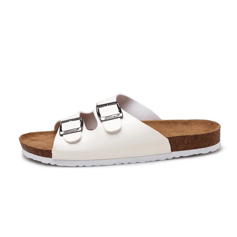 Cross border Couple Cork Men's Slippers Summer Feet Clamping Slippers Beach Sandals Slippers Korean Edition Tidal Sandals Casual Slippers