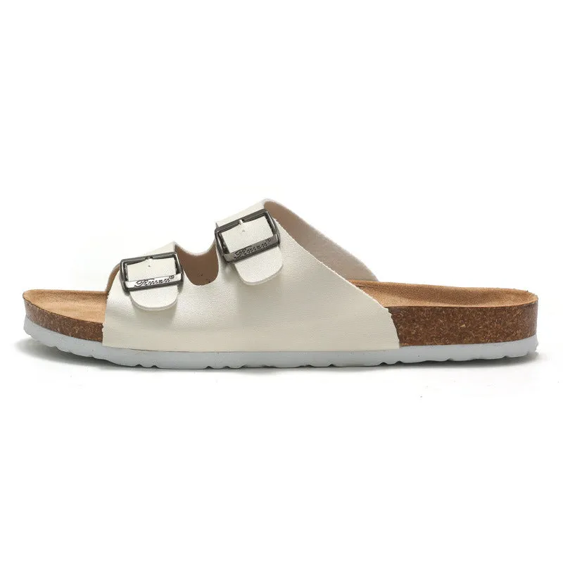 Cross border Couple Cork Men's Slippers Summer Feet Clamping Slippers Beach Sandals Slippers Korean Edition Tidal Sandals Casual Slippers