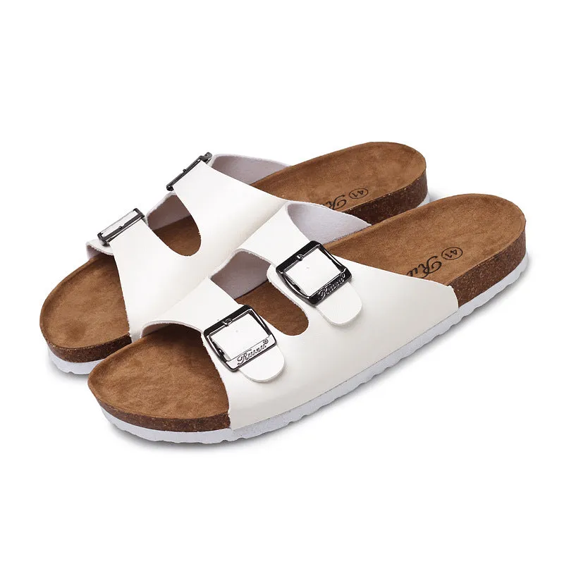 Cross border Couple Cork Men's Slippers Summer Feet Clamping Slippers Beach Sandals Slippers Korean Edition Tidal Sandals Casual Slippers