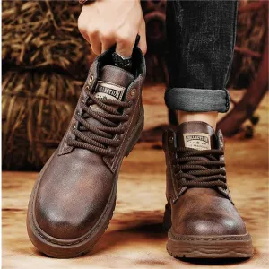 Declan Vintage Leather Lace-Up Boots