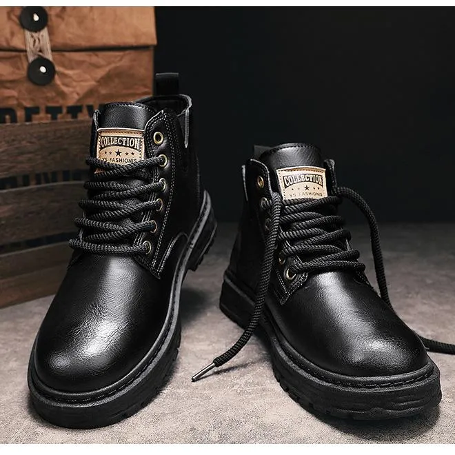 Declan Vintage Leather Lace-Up Boots