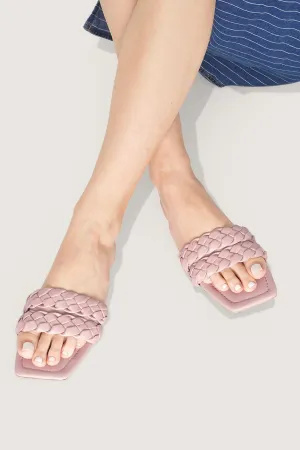 Double Strap Square Toe Braided Sandals