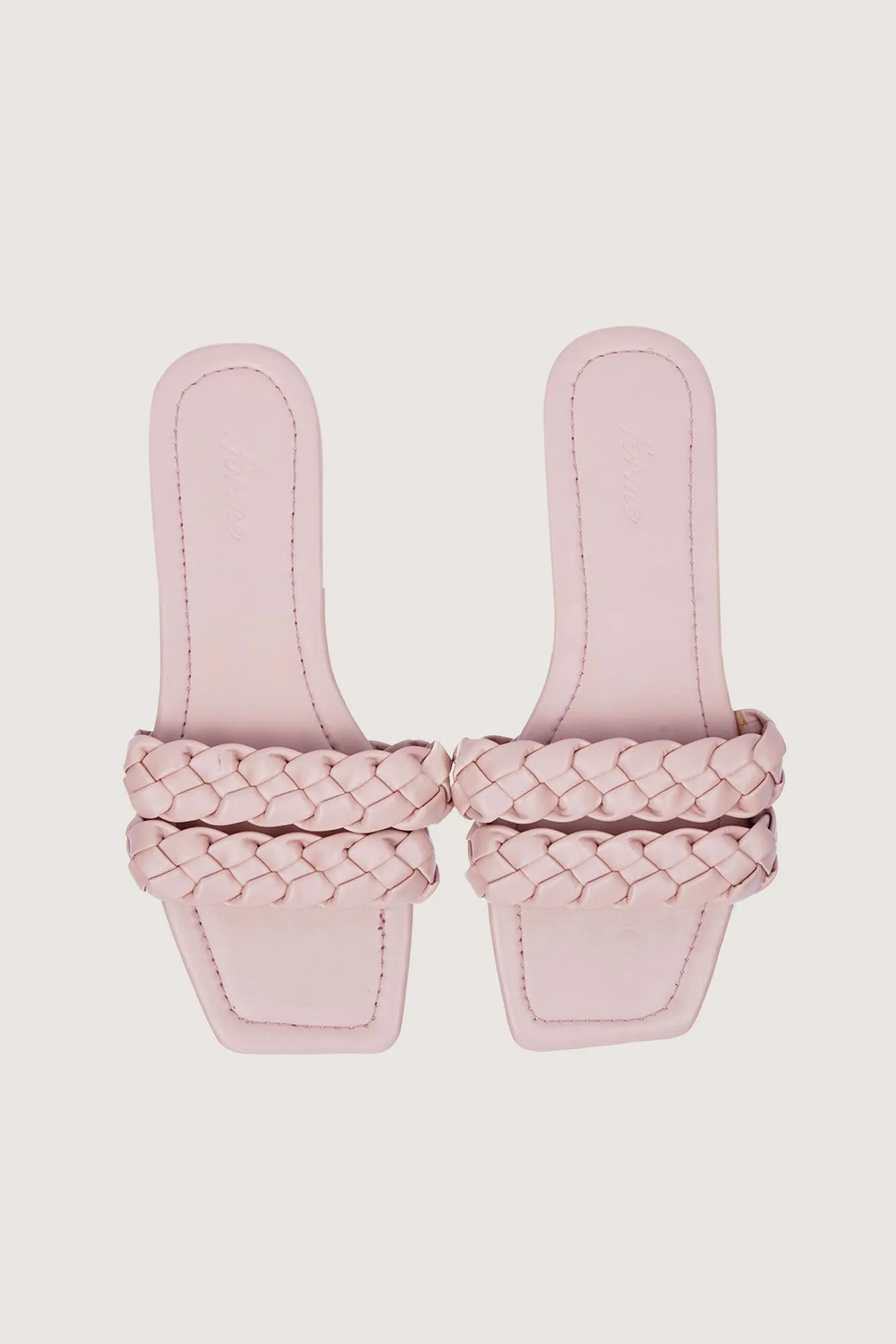 Double Strap Square Toe Braided Sandals
