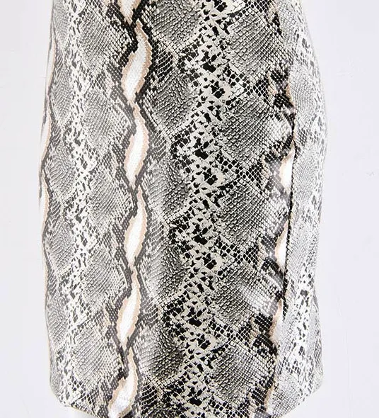 EDDA SNAKE PRINT FAUX LEATHER SKIRT