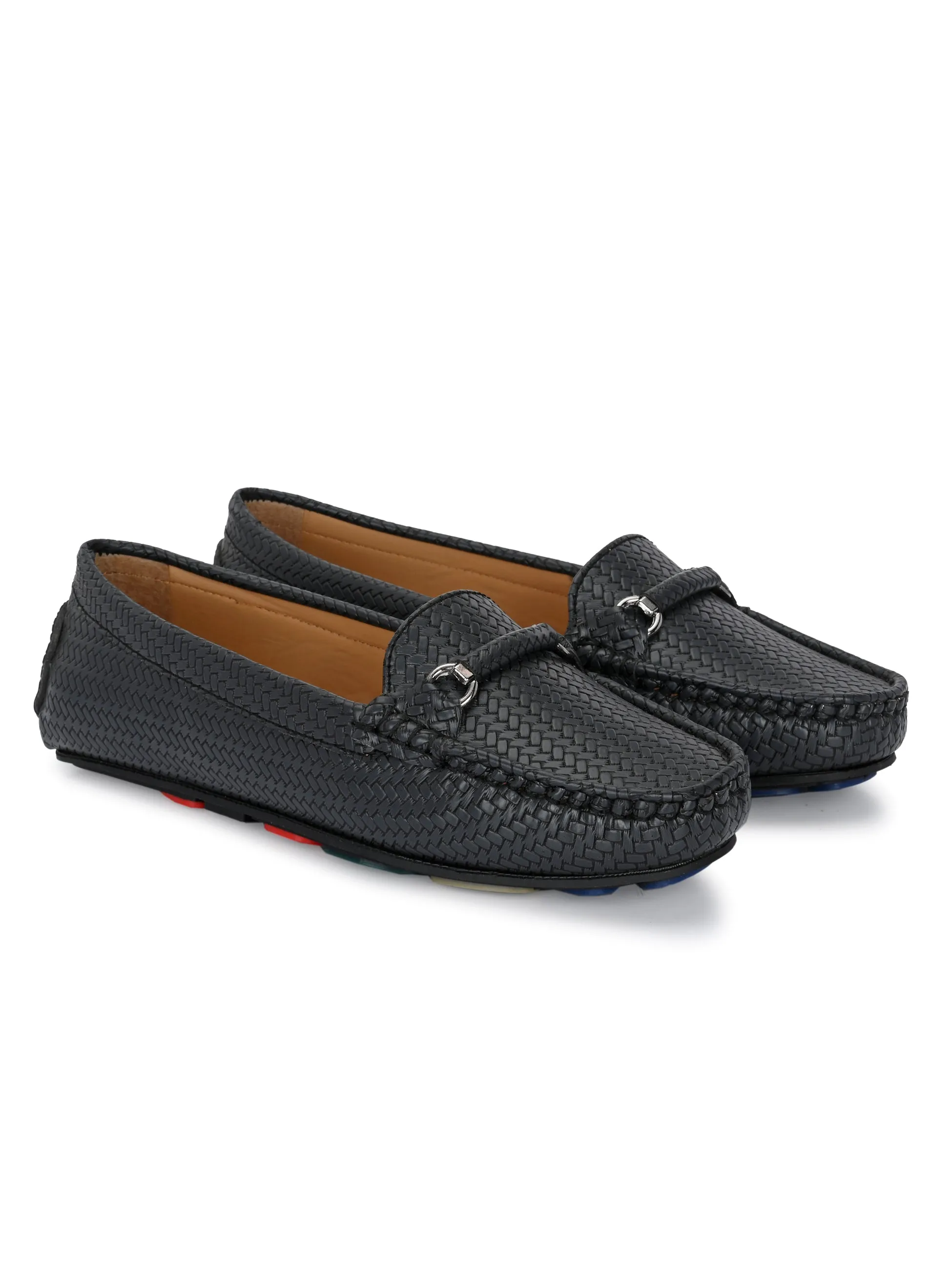 El PASO Textured Round Toe Lightweight Loafers For Women