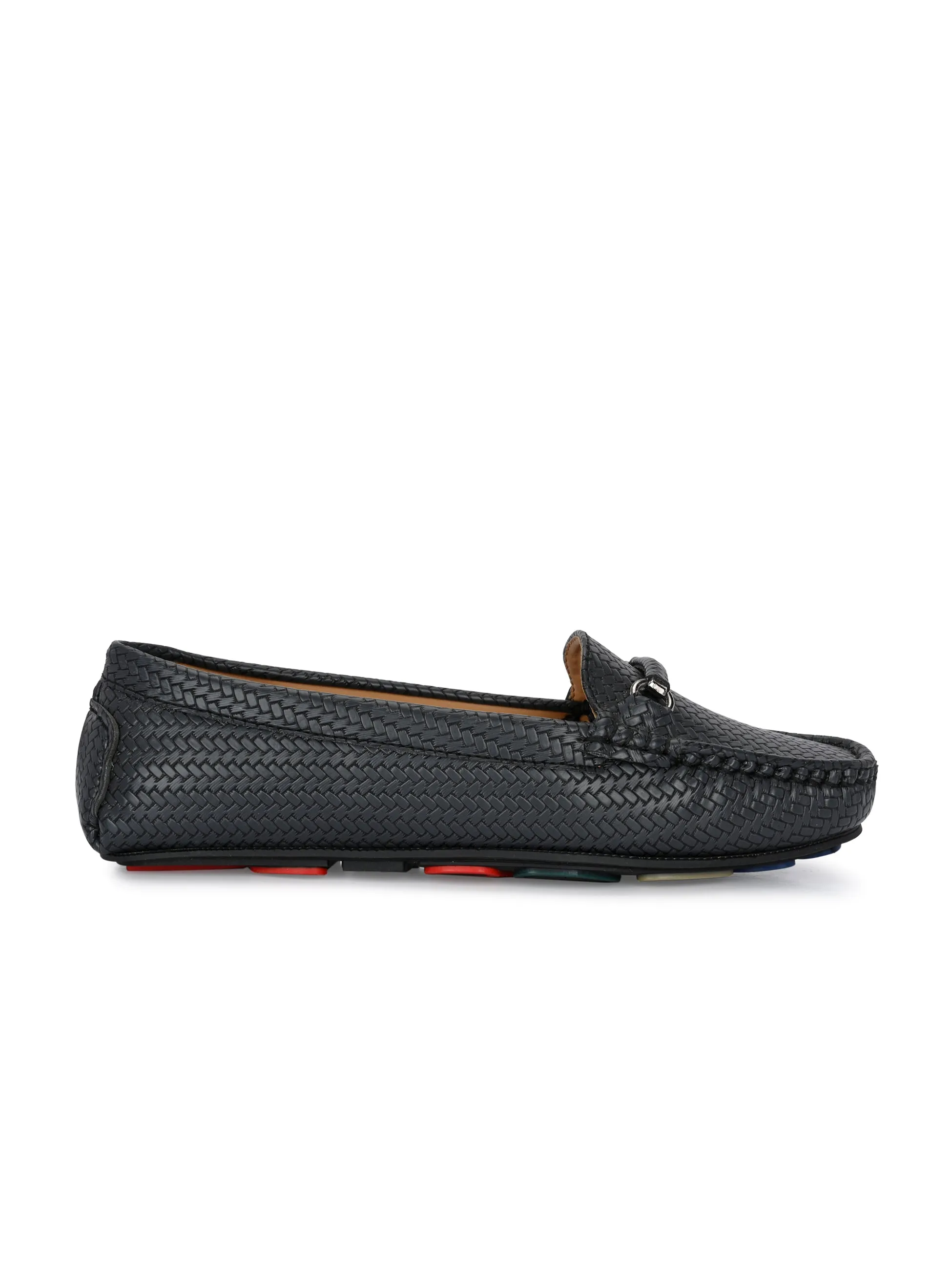 El PASO Textured Round Toe Lightweight Loafers For Women