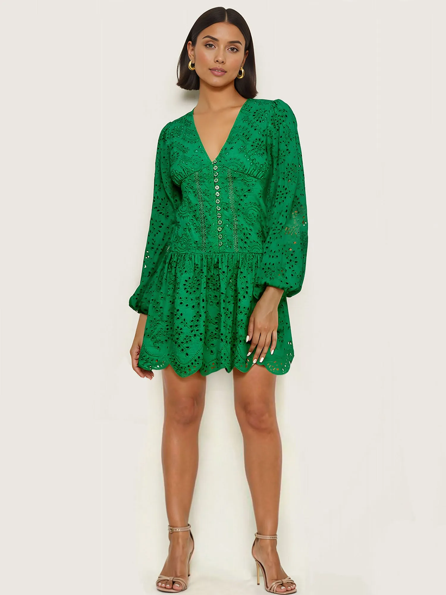 Eyelet Lace Shift Mini Sun Dress