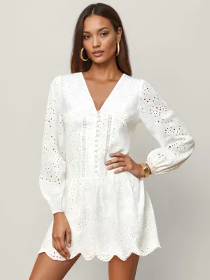 Eyelet Lace Shift Mini Sun Dress