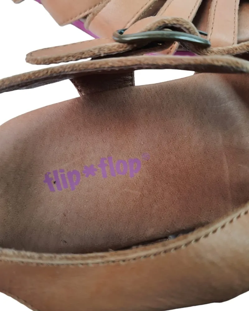 Flip Flop Brown Ladies Sandal ( 37 )