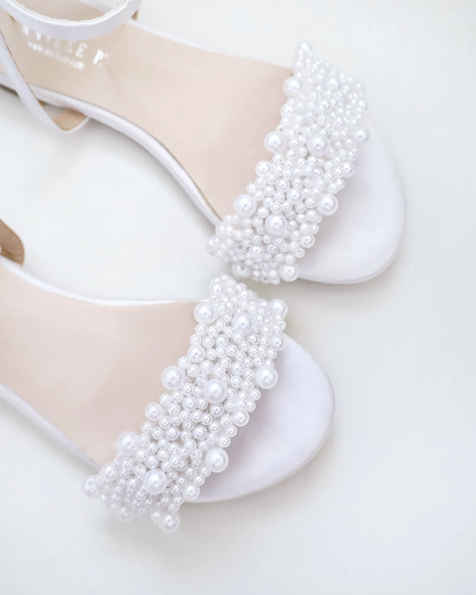 Girls Satin Evening Flat Sandal with Perla Applique