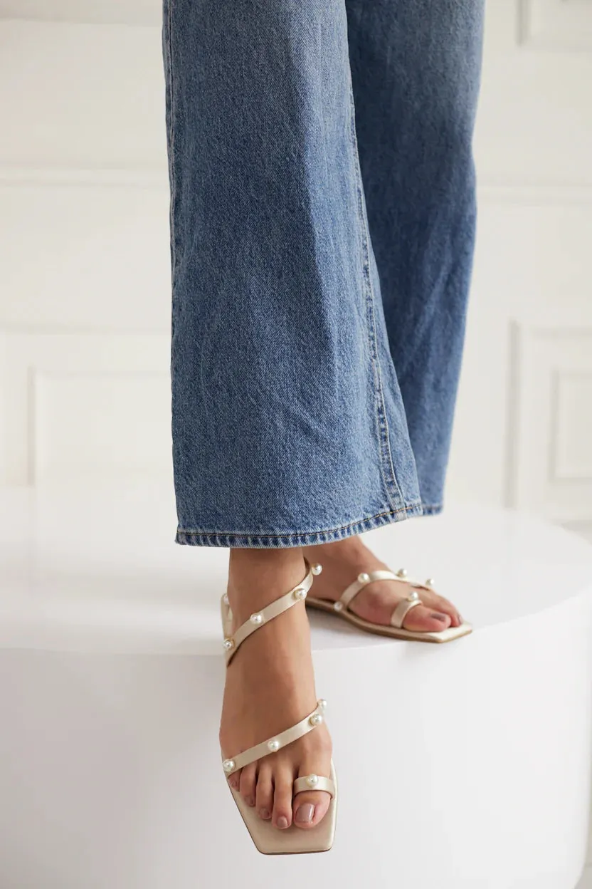 Ibiza Pearl and Gold Sandal