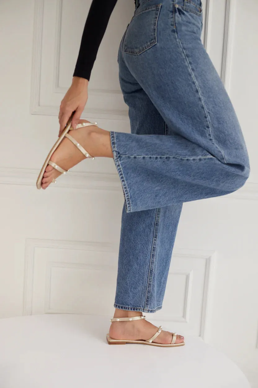 Ibiza Pearl and Gold Sandal