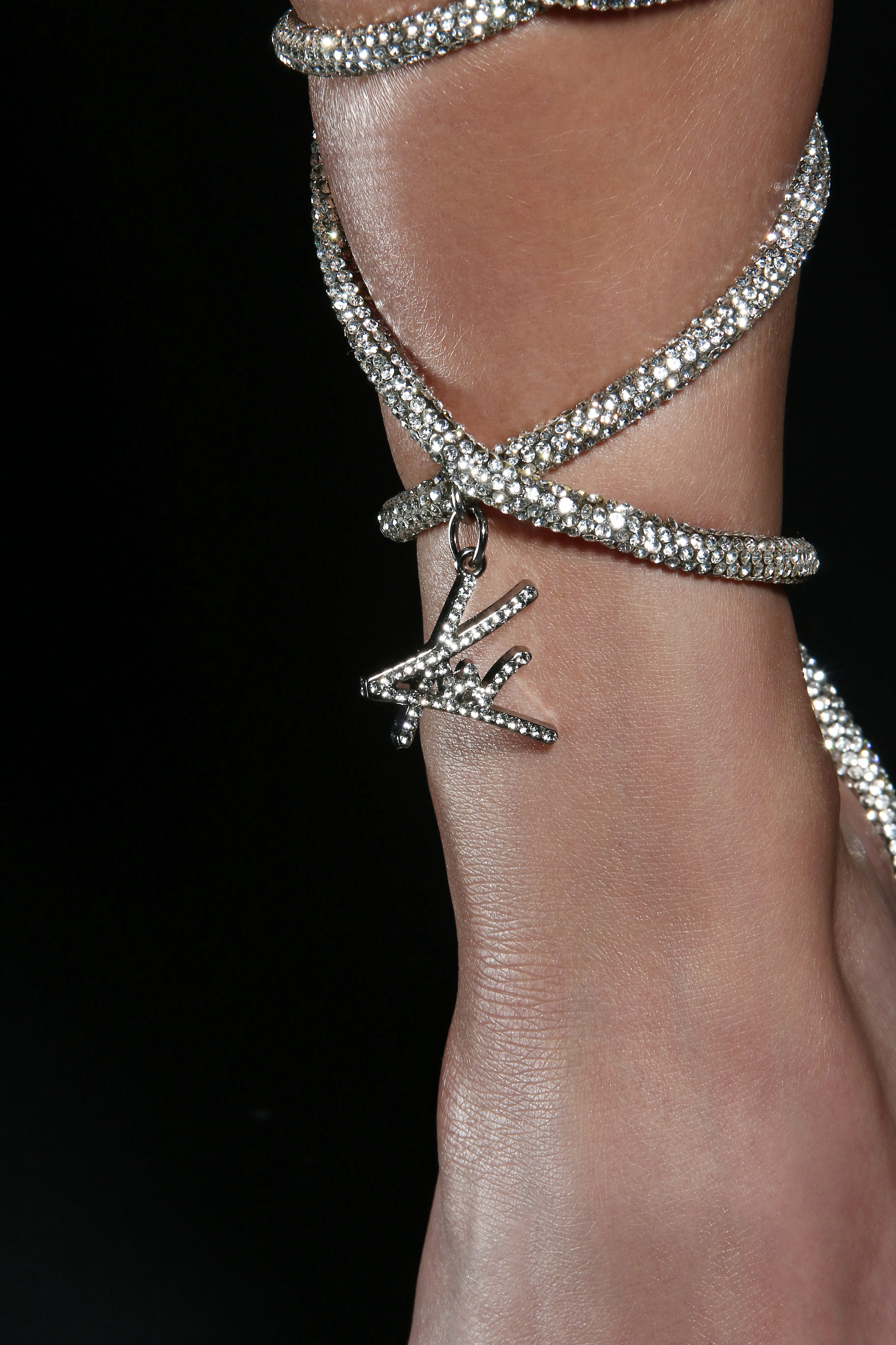 KW Black Classic Crystal Sandals