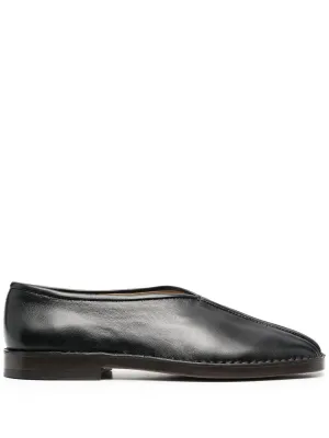LEMAIRE square-toe leather loafers