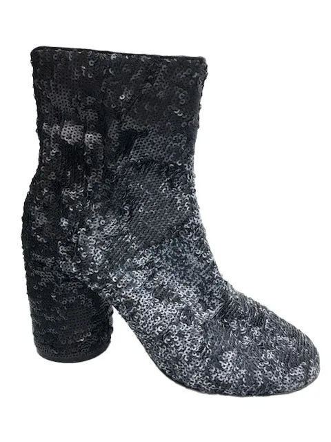 Margiela Contemporary Black and Silver sequin Ankle Boots