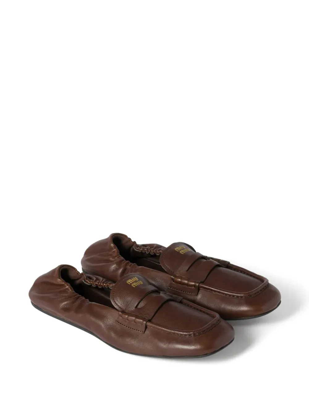 Miu Miu embossed-logo loafers