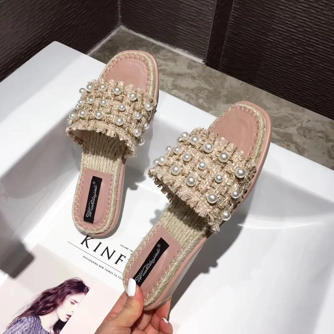 Pearl Embellishment Sandals