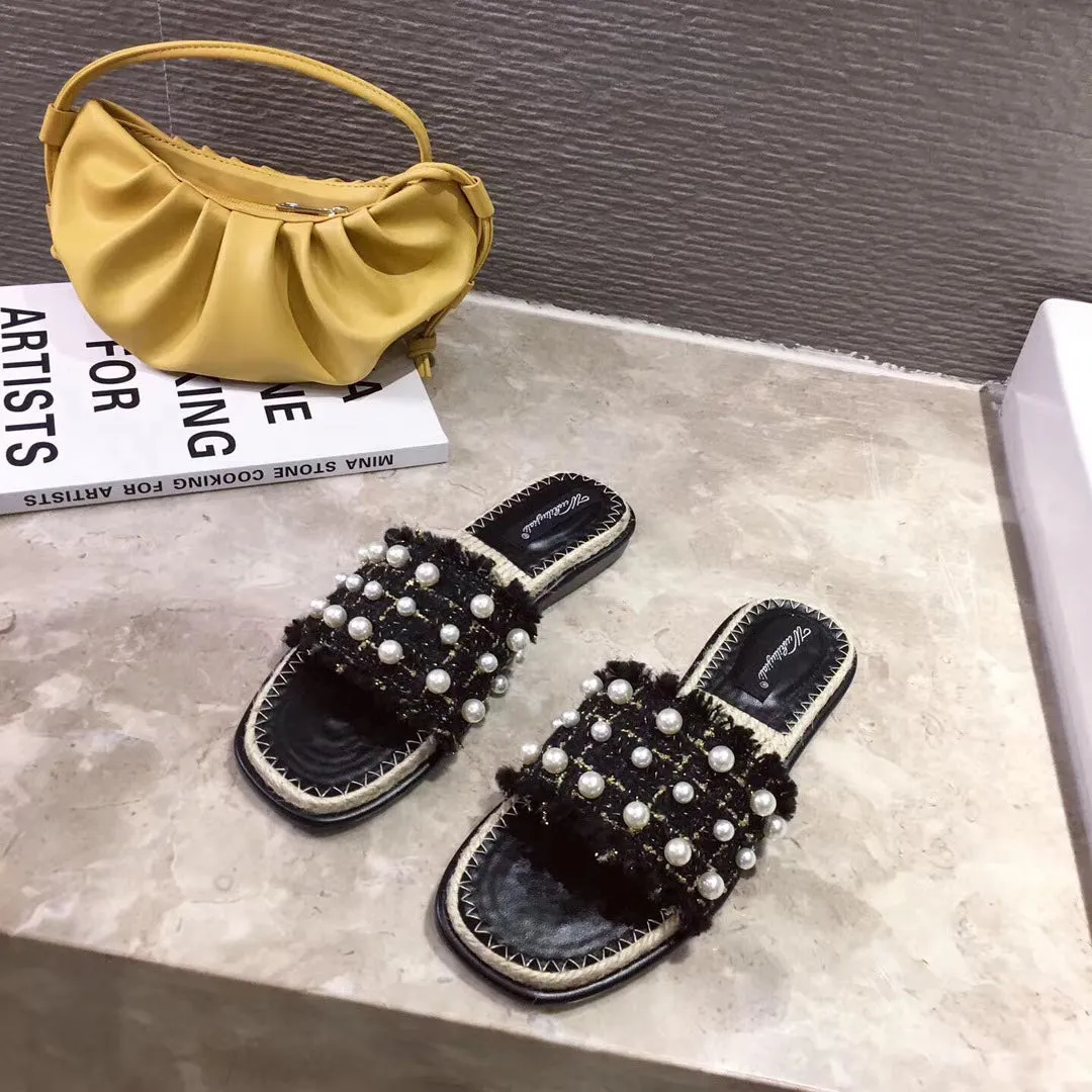 Pearl Embellishment Sandals