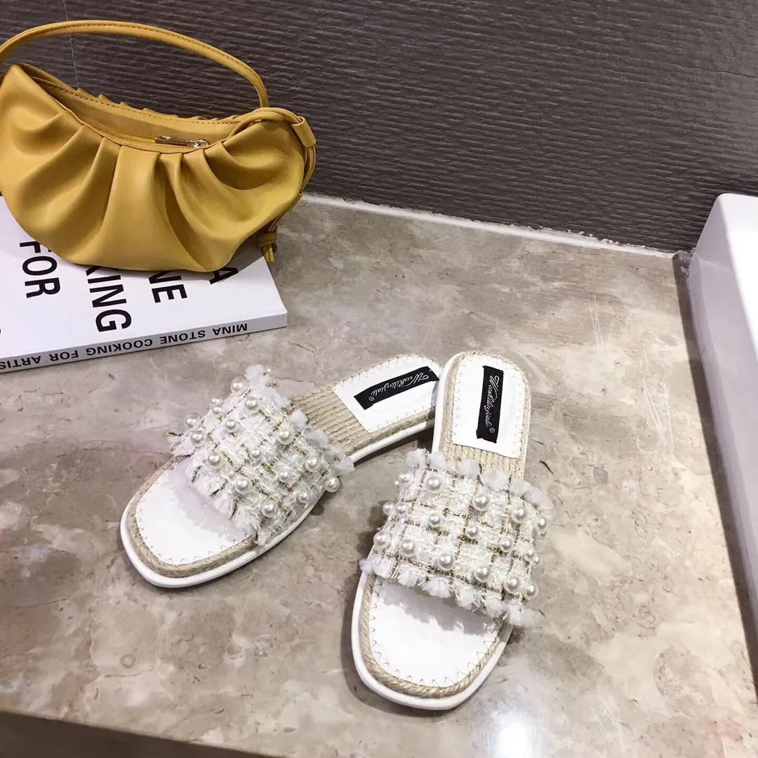 Pearl Embellishment Sandals