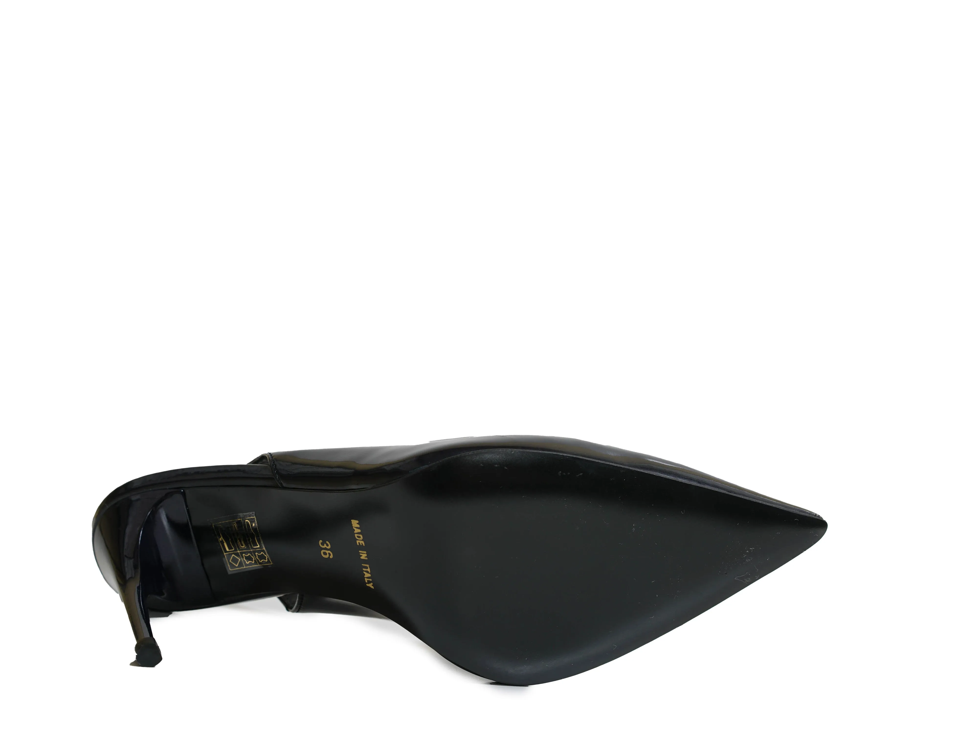 Philipp Plein Women's Black Patent Skull Slingback 901 90