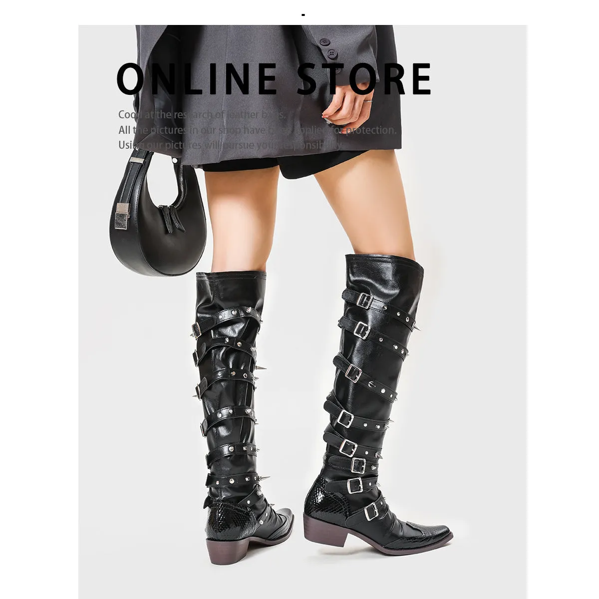 Punk Goth Pointed-toe Boots