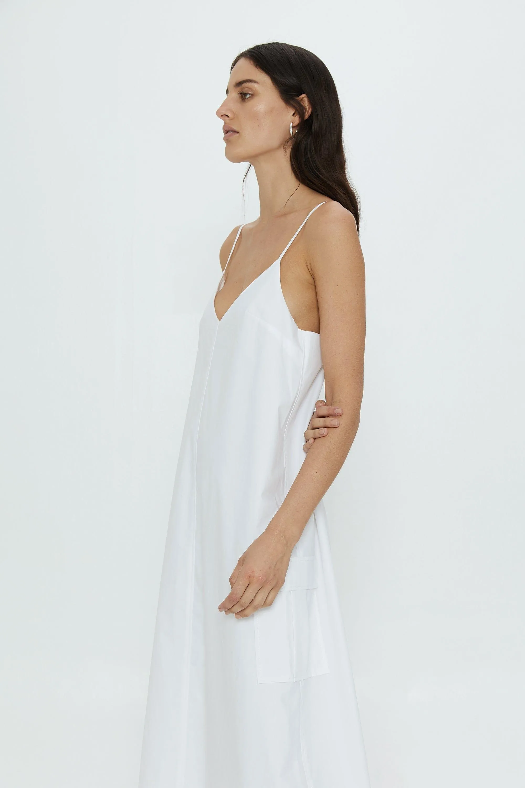 ROAM MAXI SLIP DRESS | WHITE