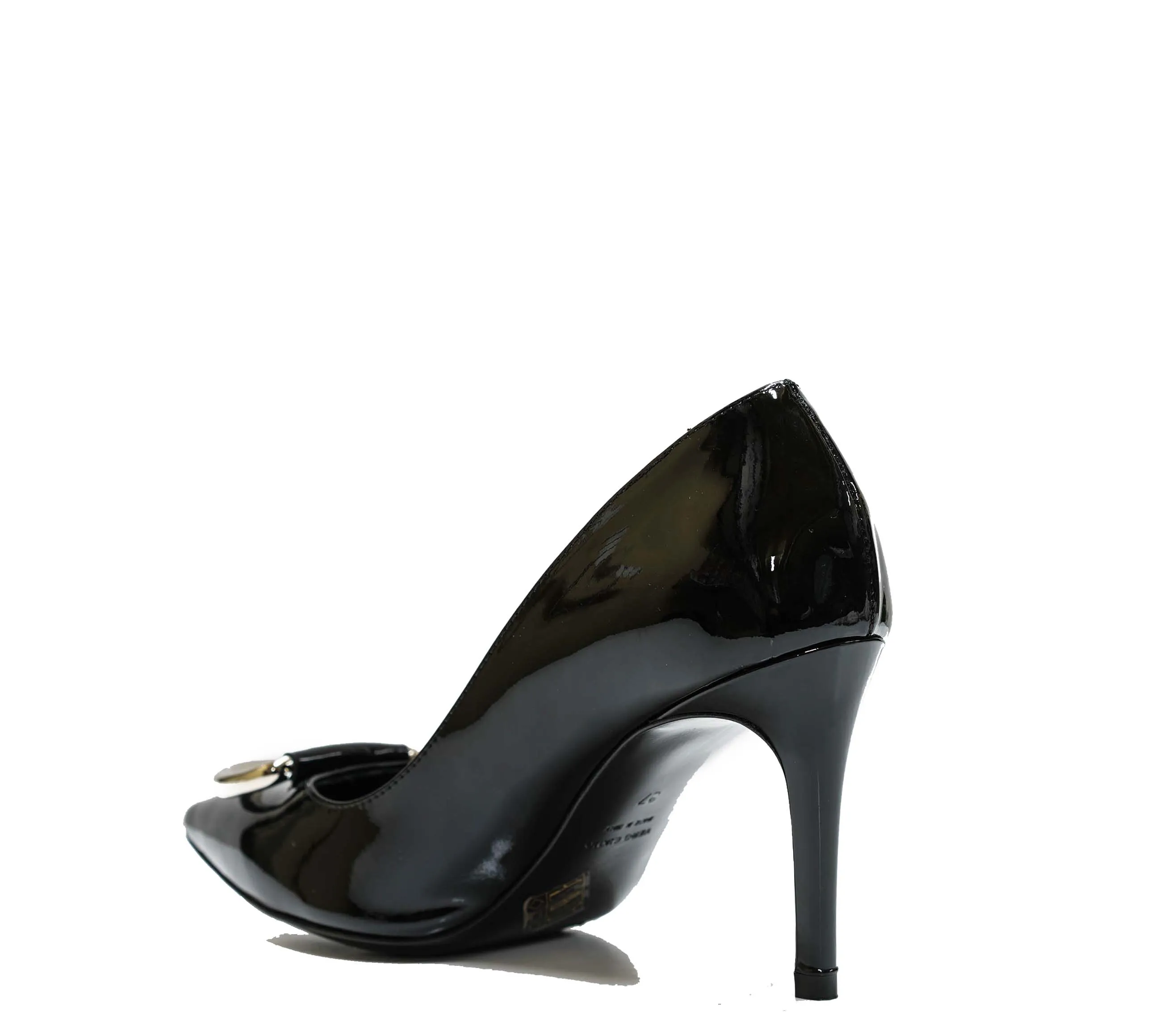Stefano Stefani Women's Patent Black & Silver Shoe 7607.  40% OFF