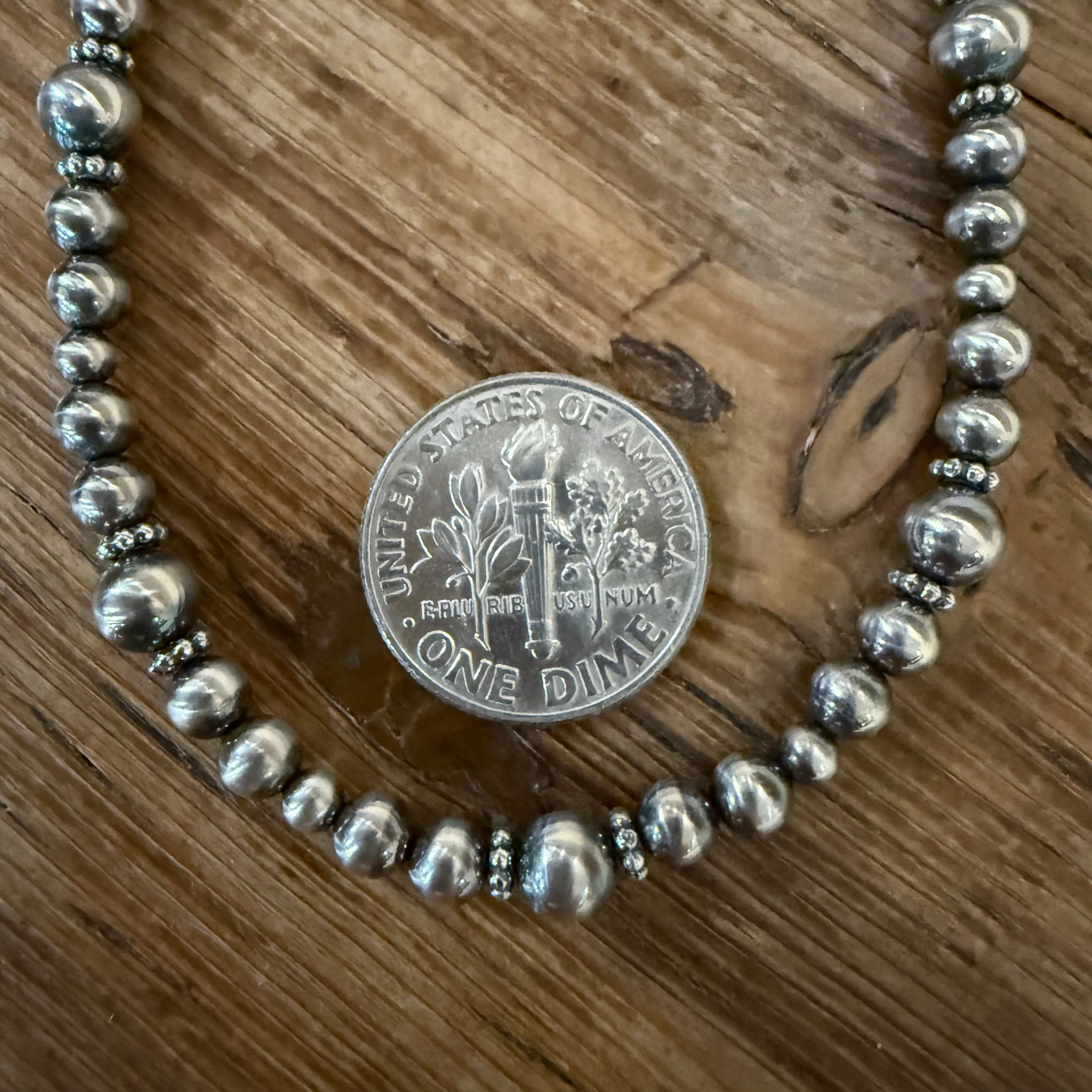 Sterling Navajo Pearl Ankle Bracelet