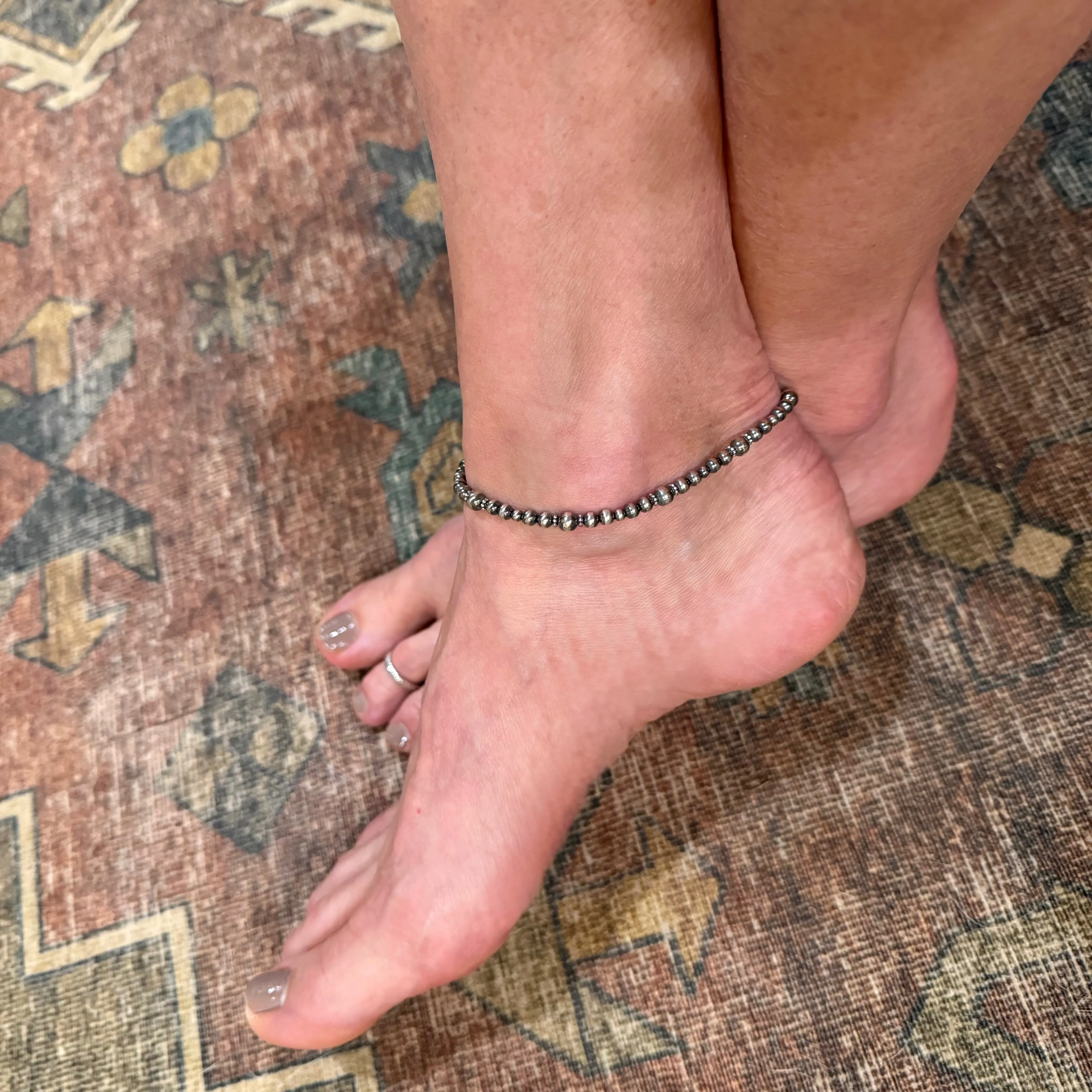 Sterling Navajo Pearl Ankle Bracelet