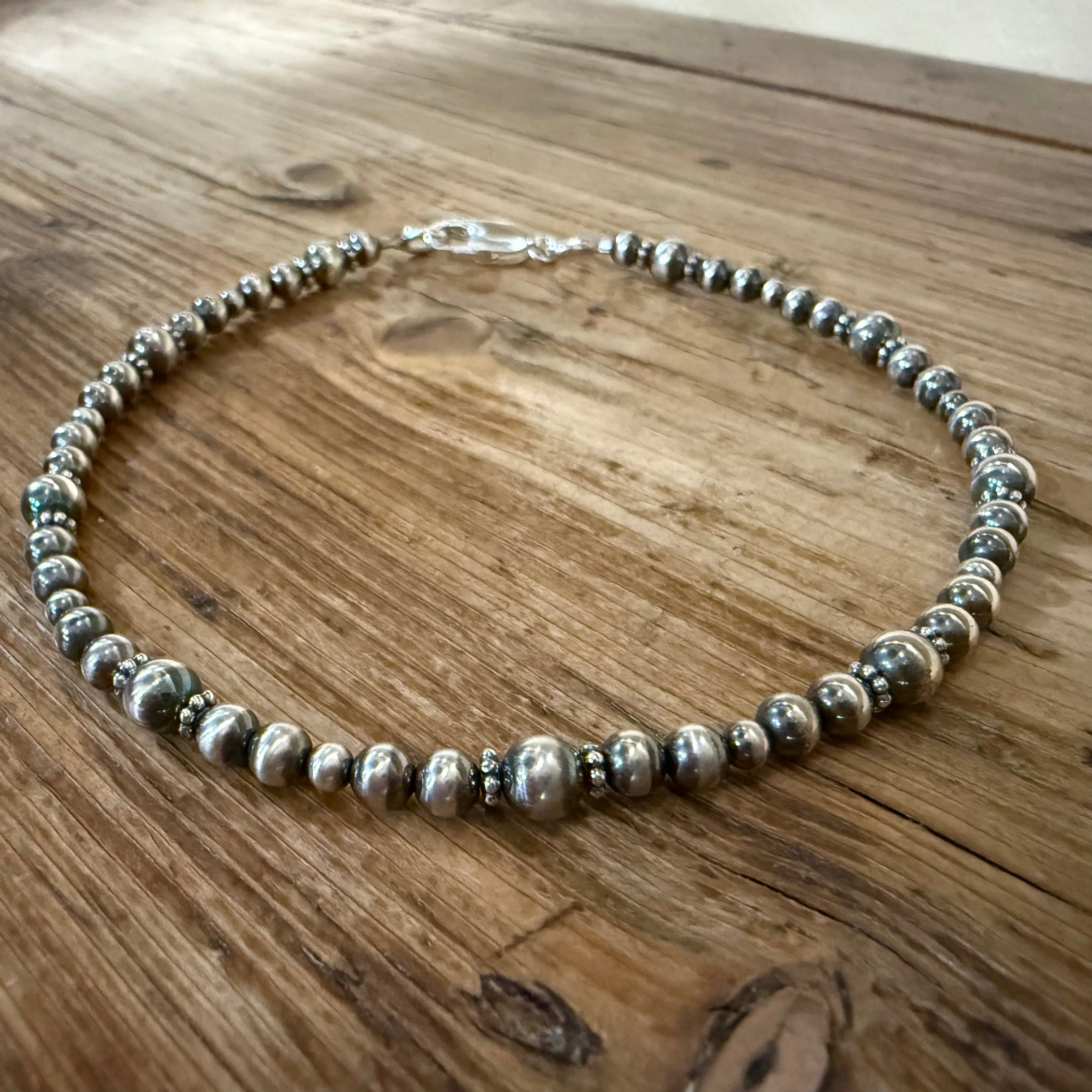 Sterling Navajo Pearl Ankle Bracelet