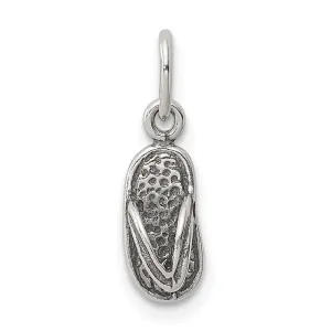 Sterling Silver Antiqued Flip Flop Charm