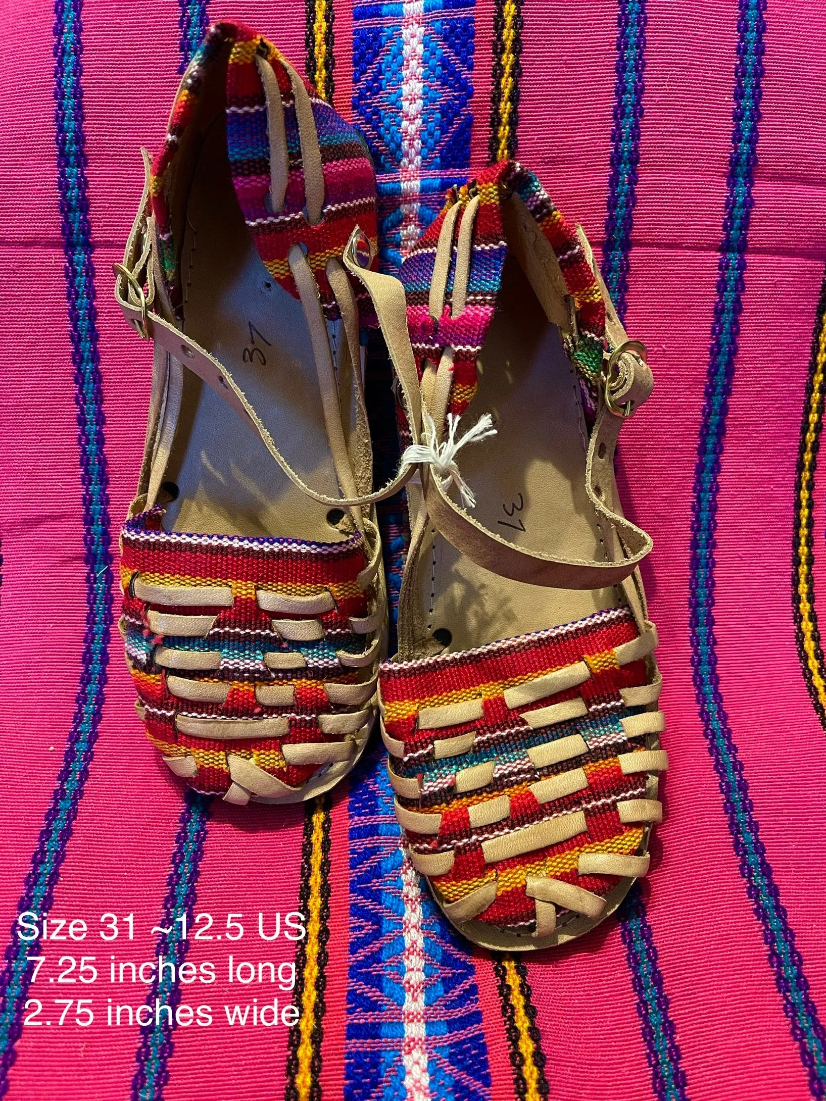 US 12/12.5-Kids Multicolor Huarachas- Huarachas para niñxs