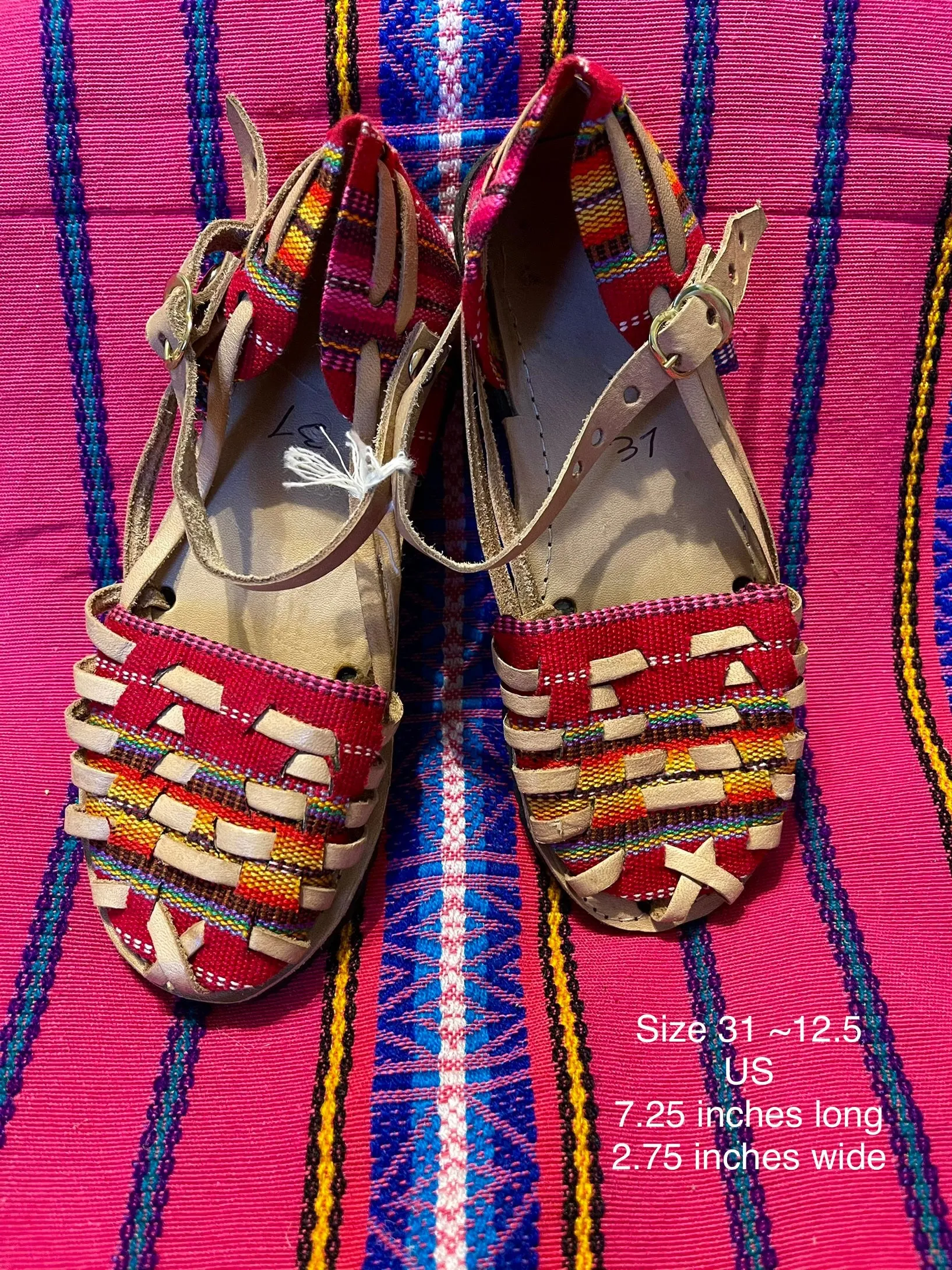 US 12/12.5-Kids Multicolor Huarachas- Huarachas para niñxs