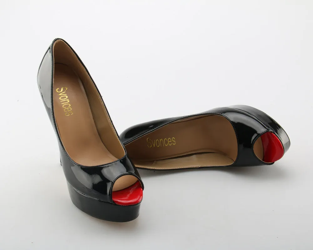 Valencia Italian Pointed Toe Rivets Spikes Patent Leather High Heel Shoes