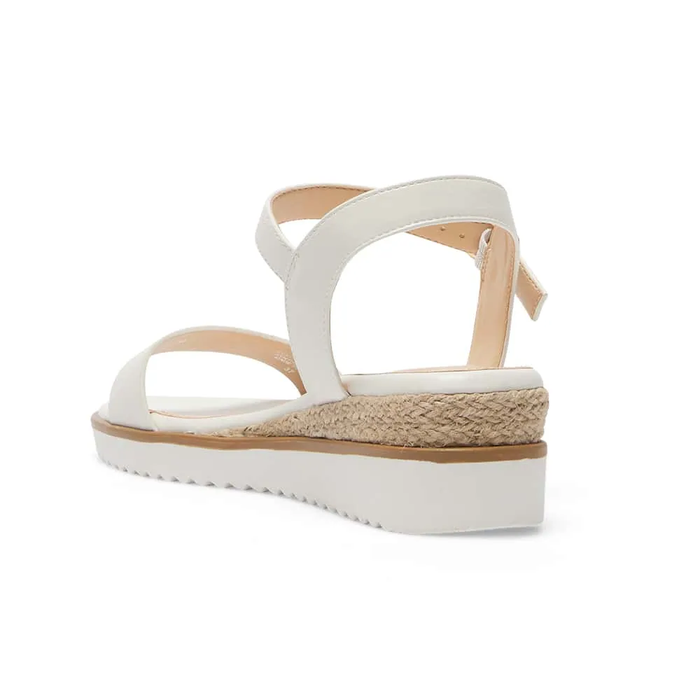 Verona Luxe™ | Women's White Smooth Wedge Sandals | Stylish Design, Comfortable Fit, and Durable Material