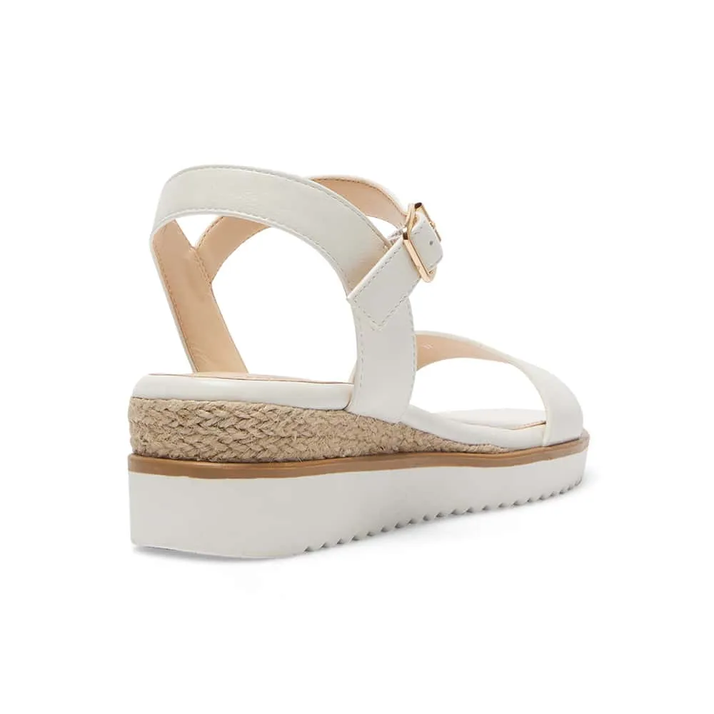 Verona Luxe™ | Women's White Smooth Wedge Sandals | Stylish Design, Comfortable Fit, and Durable Material