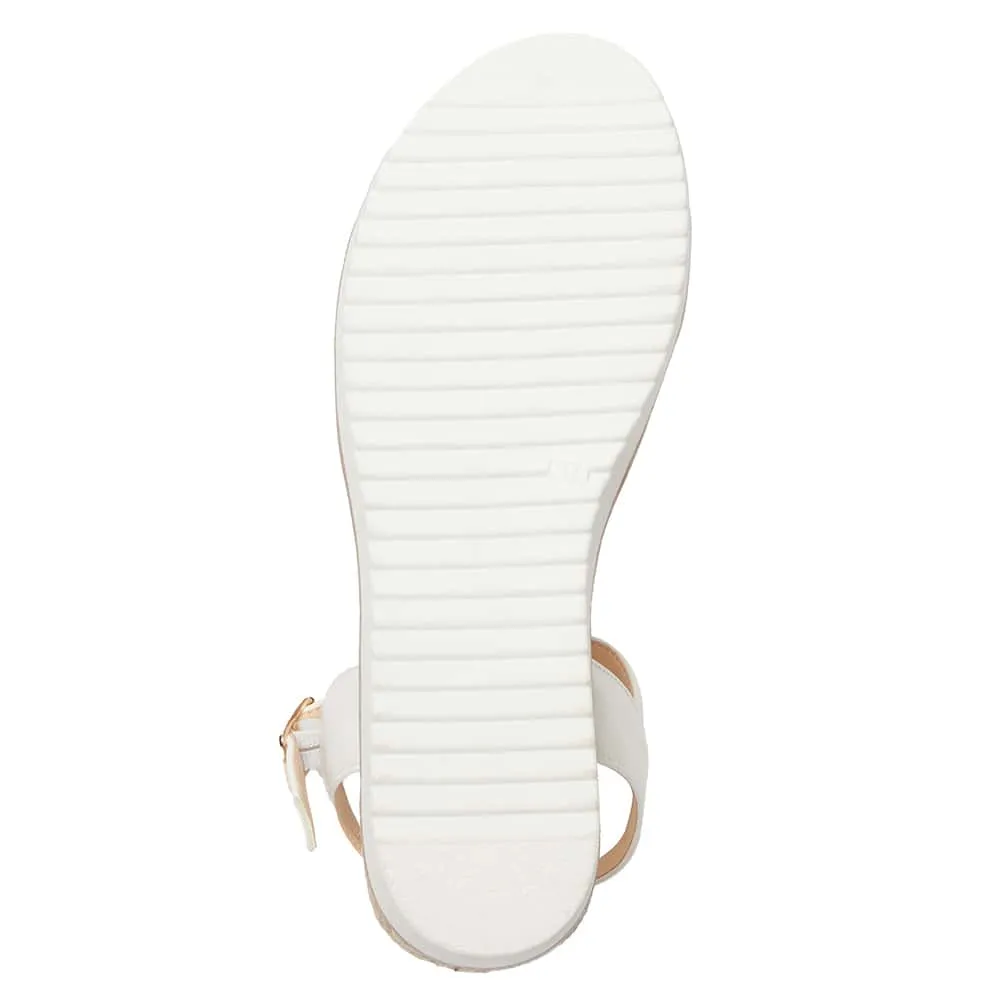 Verona Luxe™ | Women's White Smooth Wedge Sandals | Stylish Design, Comfortable Fit, and Durable Material