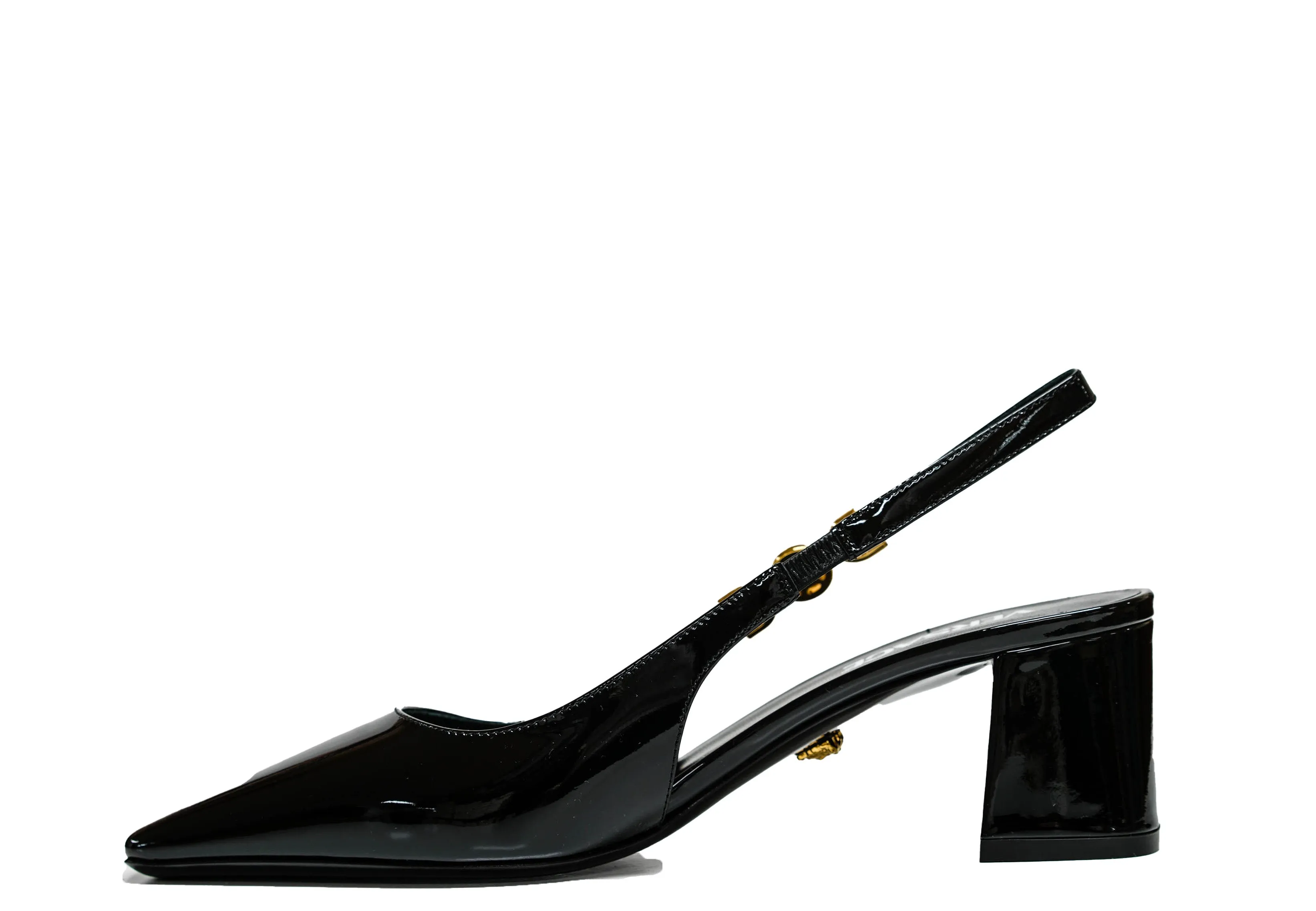 Versace Women's Black Patent Slingback 1013740 - 40% OFF