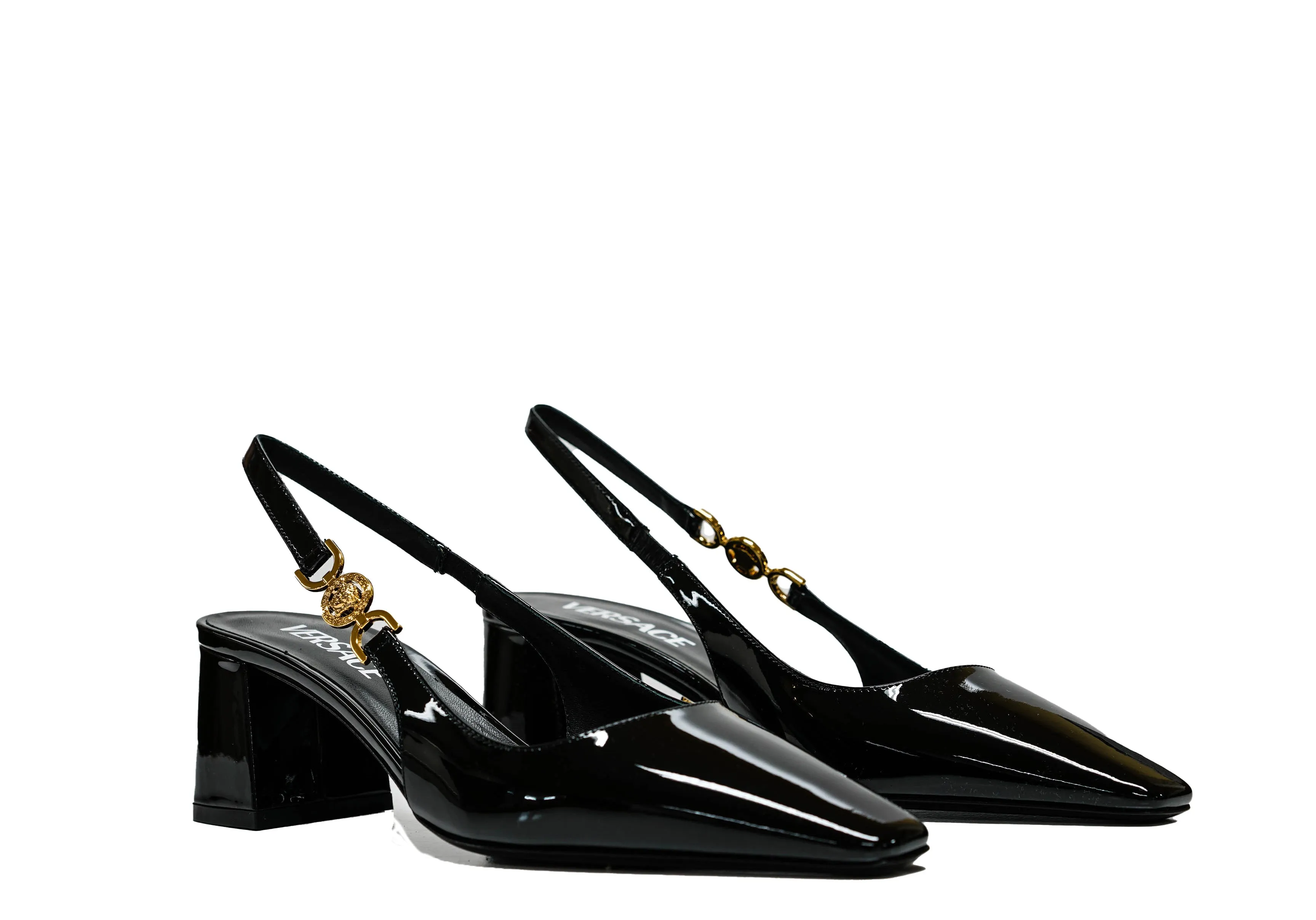 Versace Women's Black Patent Slingback 1013740 - 40% OFF