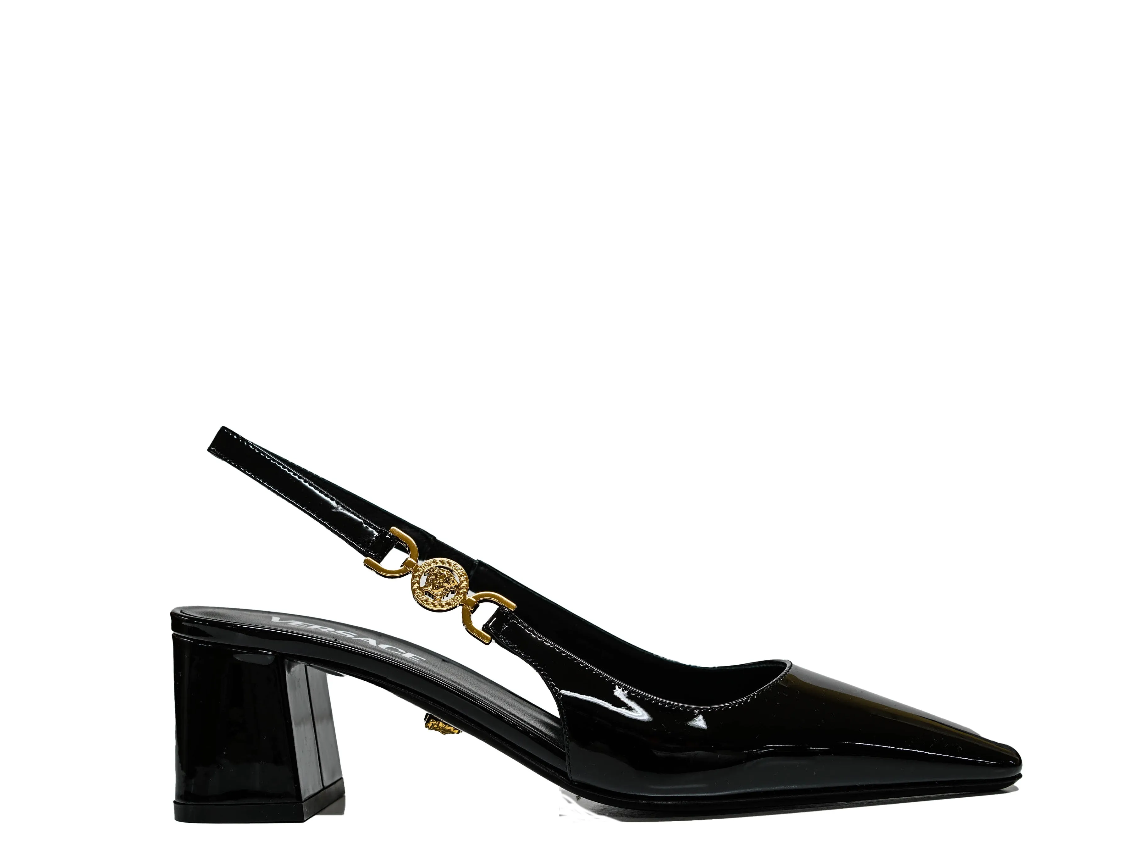 Versace Women's Black Patent Slingback 1013740 - 40% OFF