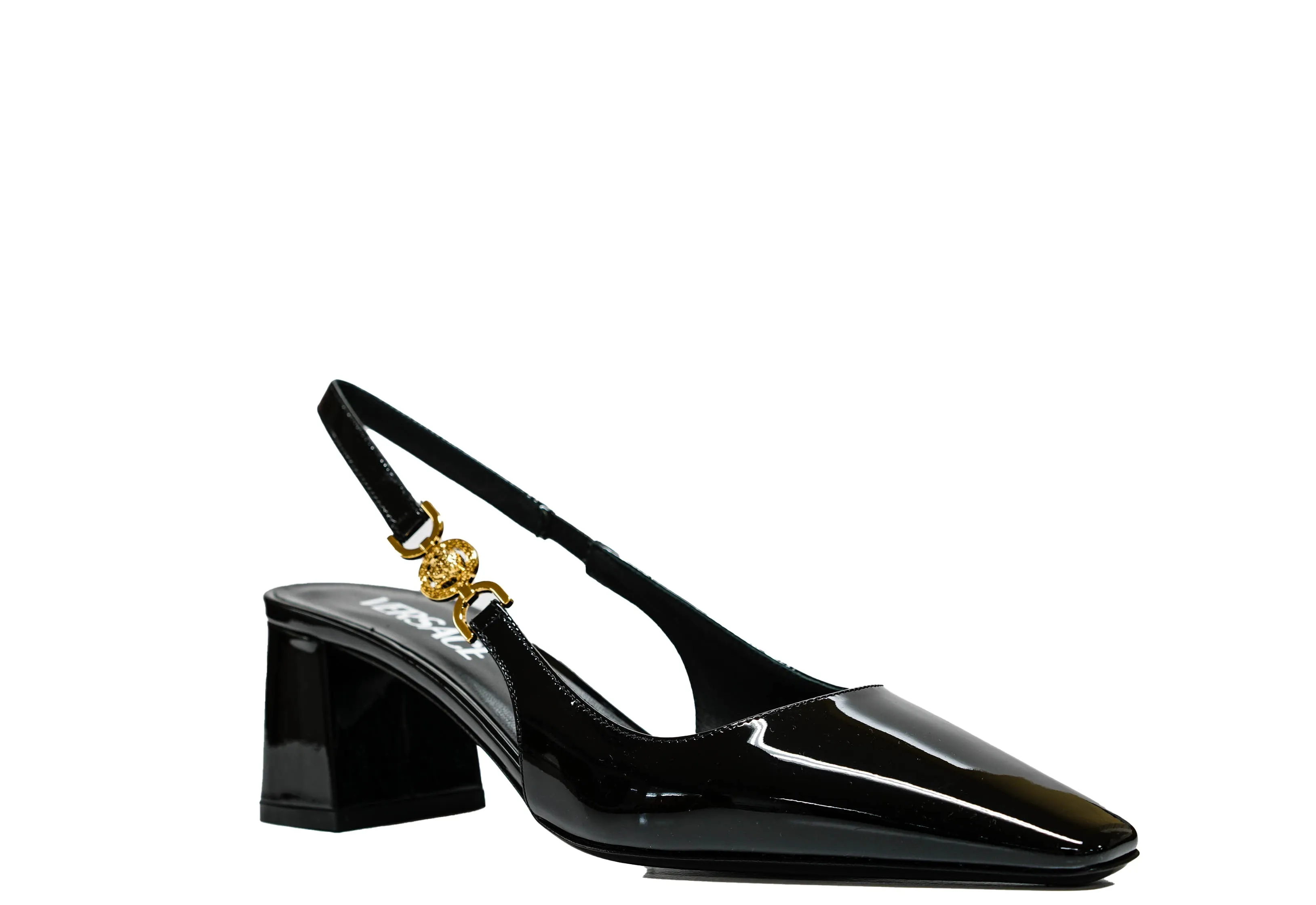 Versace Women's Black Patent Slingback 1013740 - 40% OFF