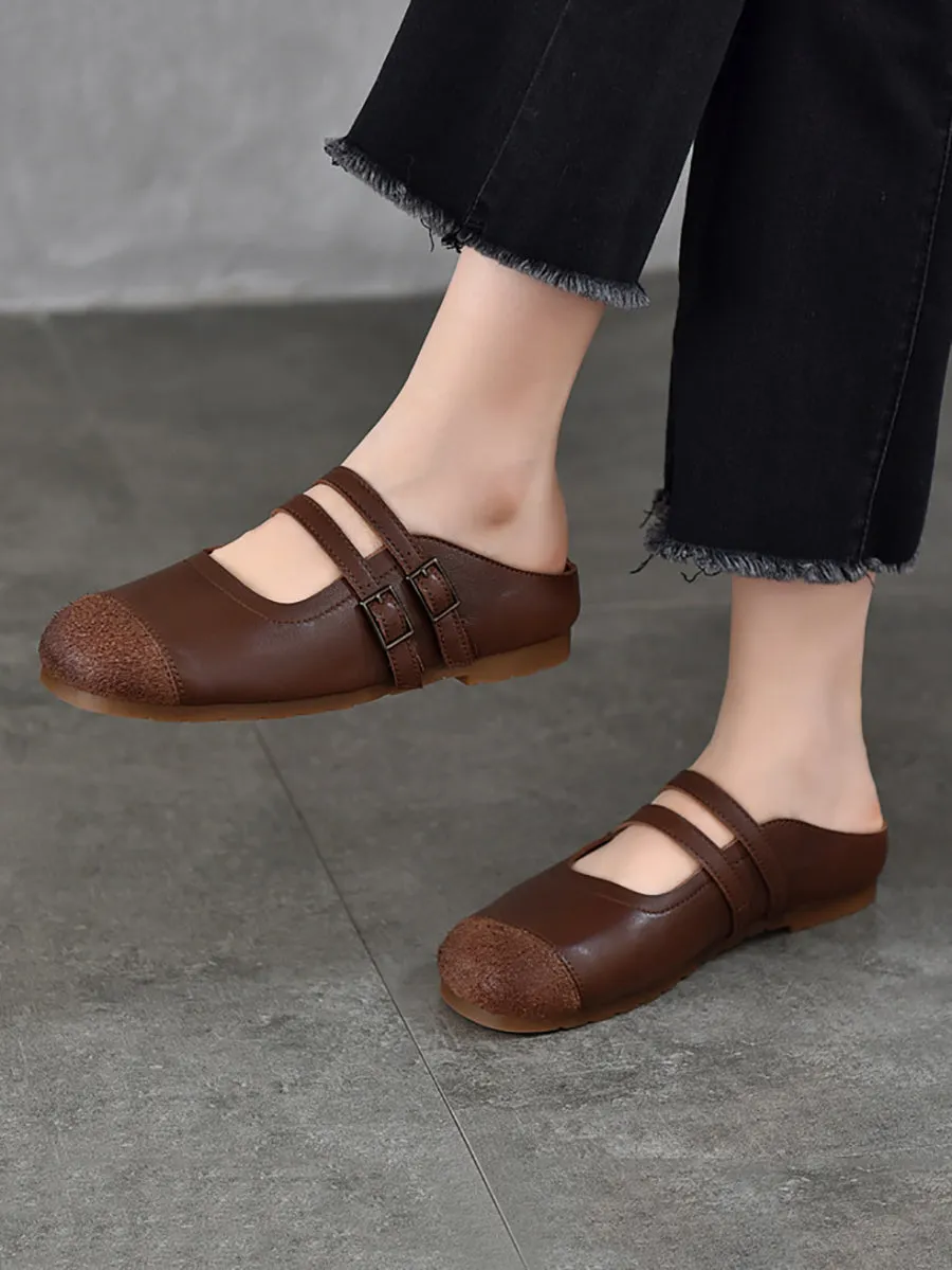 Women Artsy Genuine Leather Low Heel Shoes