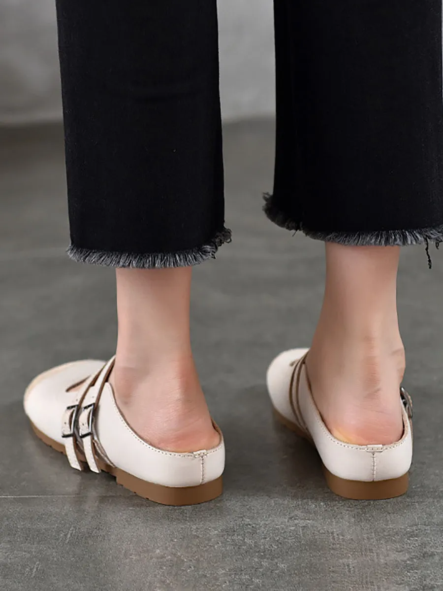 Women Artsy Genuine Leather Low Heel Shoes