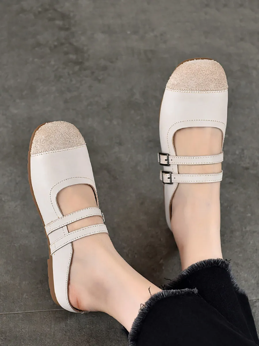 Women Artsy Genuine Leather Low Heel Shoes