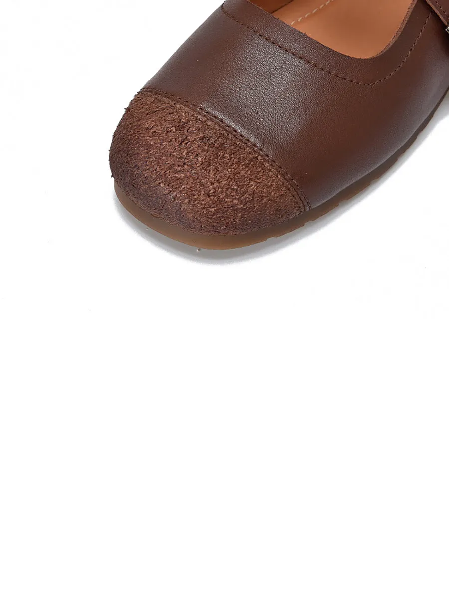Women Artsy Genuine Leather Low Heel Shoes
