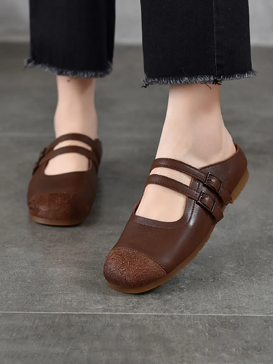 Women Artsy Genuine Leather Low Heel Shoes
